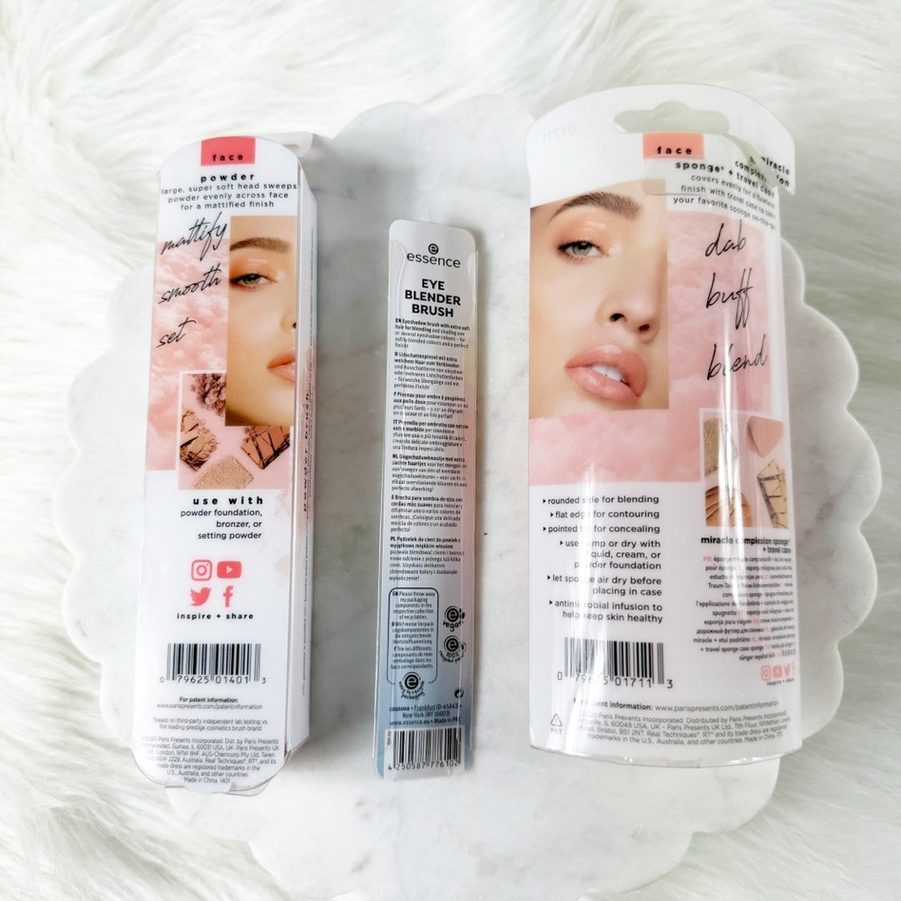 🐙 478. Real Techniques & Essence Makeup Brushes and Sponge Set NEW - Picture 6 of 6